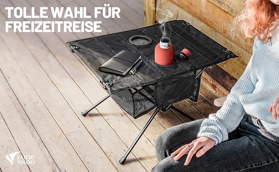 Складаний туристичний столик Zune Lotoo для кемпінгу, пікніків та риболовлі (60x40x40 см)