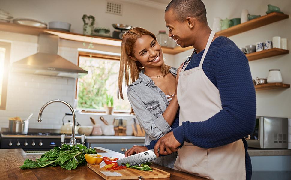 Японський ніж SHAN ZU Nakiri з дамаської сталі AUS10, 16.5 см - професійний ніж для кухні, кухарський ніж, дамаський ніж з G10 ручкою, подарункова коробка