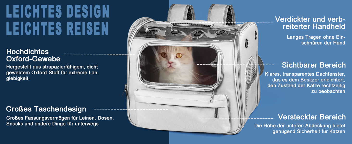 Розширюваний рюкзак для котів та маленьких собак, сірий. Рюкзак-переноска для котів та собак до 8 кг з вікном, дихаючий, складаний