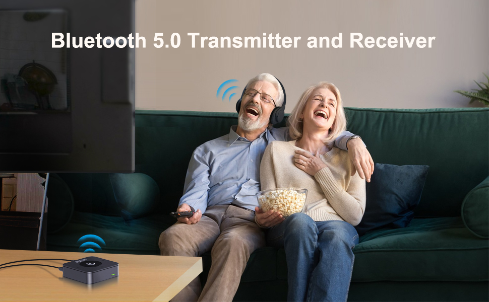 ZIOCOM Bluetooth адаптер стереосистеми: Bluetooth передавач/приймач 5.0 для TV/PC/MP3/стереосистеми (оптичний, 3.5 мм AUX, RCA). Підтримка одночасної підключення 2 пристроїв
