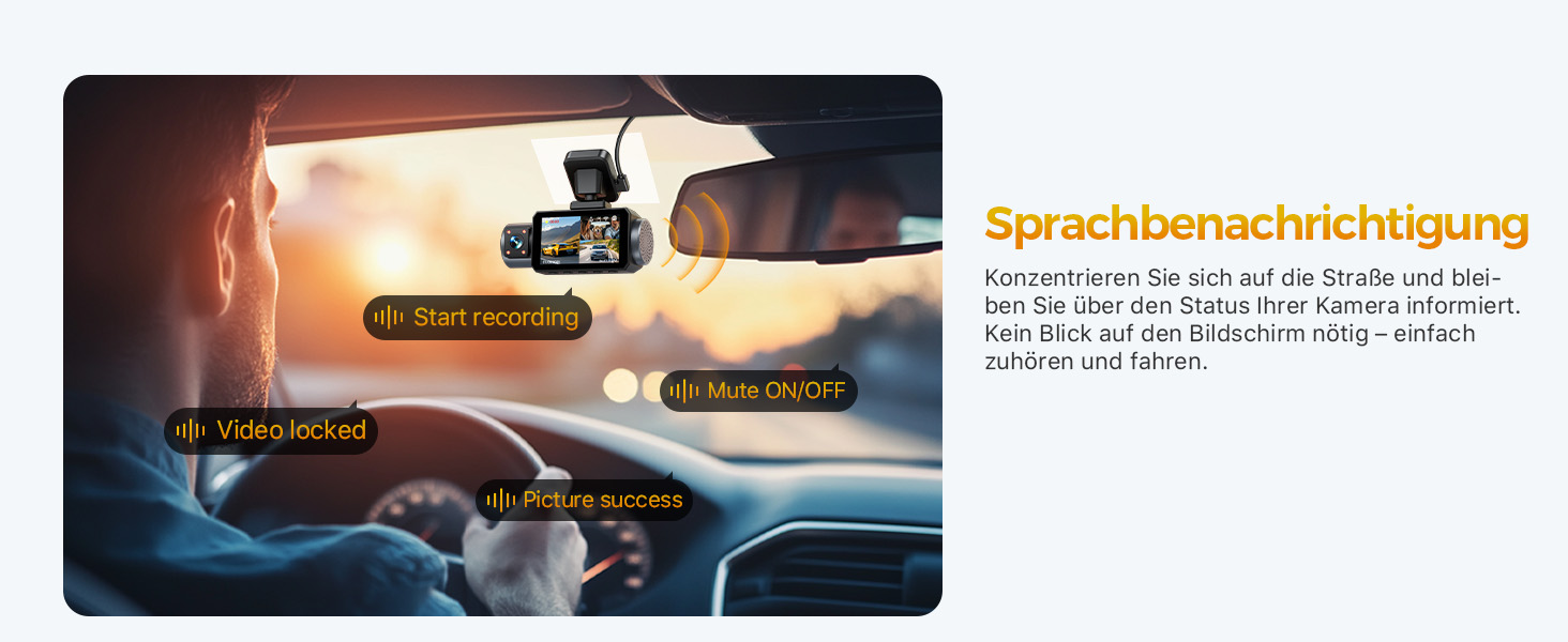 Відеореєстратор GKU 3-камерний, 4K+1080P+1080P, GPS, WiFi, IPS-дисплей 3