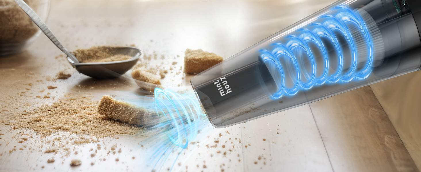 Акумуляторний автомобільний пилосос Minthouz 9000PA, 120W з LED-підсвічуванням, 30 хв роботи, HEPA-фільтр, портативний для авто, дому, офісу