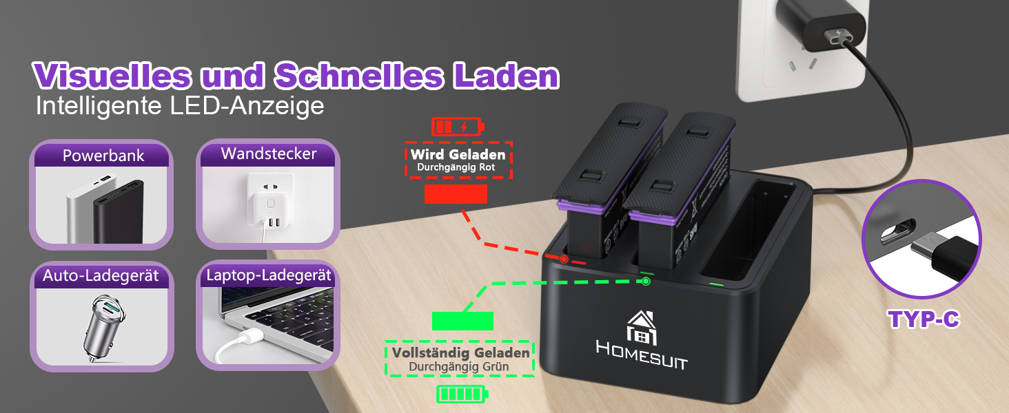 Акумулятор Insta360 X5 2 шт. + LED зарядний пристрій (2850mAh) + Micro SD картридер - комплект для Insta360 X5