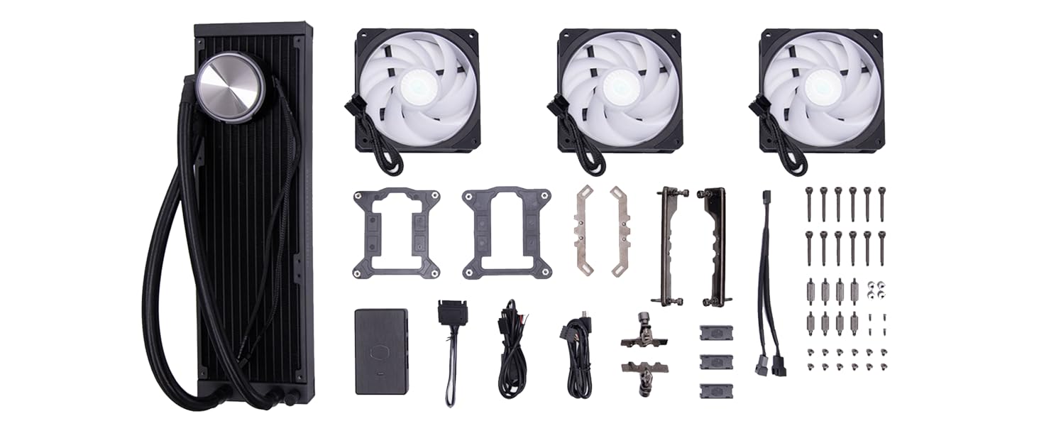 Cooler Master MasterLiquid PL Flux: Система водяного охолодження CPU з 2 x 120мм вентиляторами, білий (360, Flux)