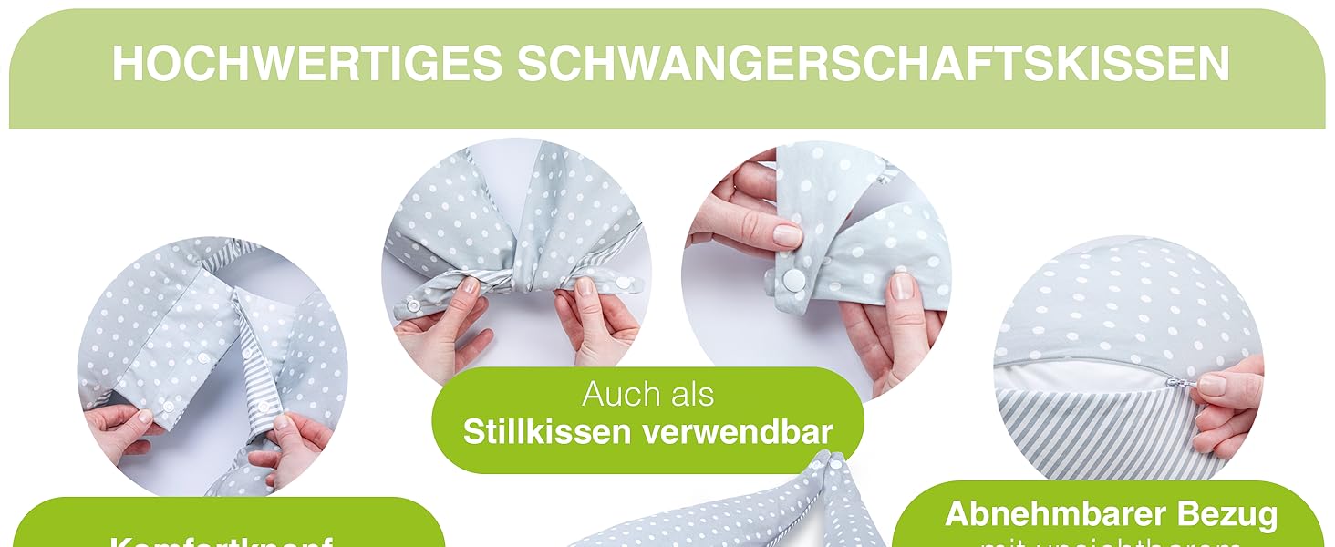 Подушка для вагітних Dilamababy з піною з пам'яті, Floken та волокнами - подушка для годування XXL - подушка для вагітних - багатофункціональна подушка для бокового положення зі 100% бавовняним чохлом для вагітних