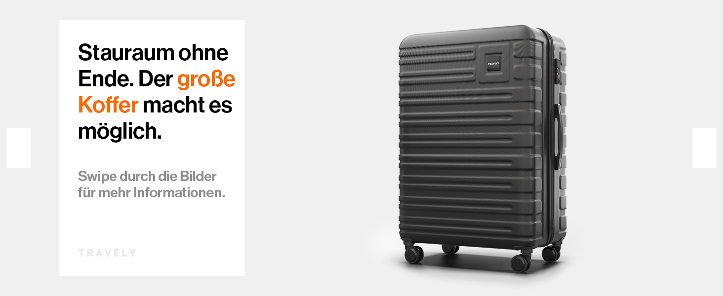 Набір валіз Travely з полікарбонату (77см, 67см, ручна поклажа), чорний, з TSA замком