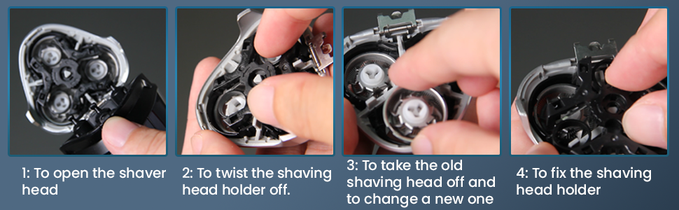 Електричний гоління для чоловіків SweetLF [2023 Neu] з 3D-головкою, LED-дисплеєм, 3 змінні насадки та зарядним пристроєм, IPX7 водонепроникний, чорно-сірий