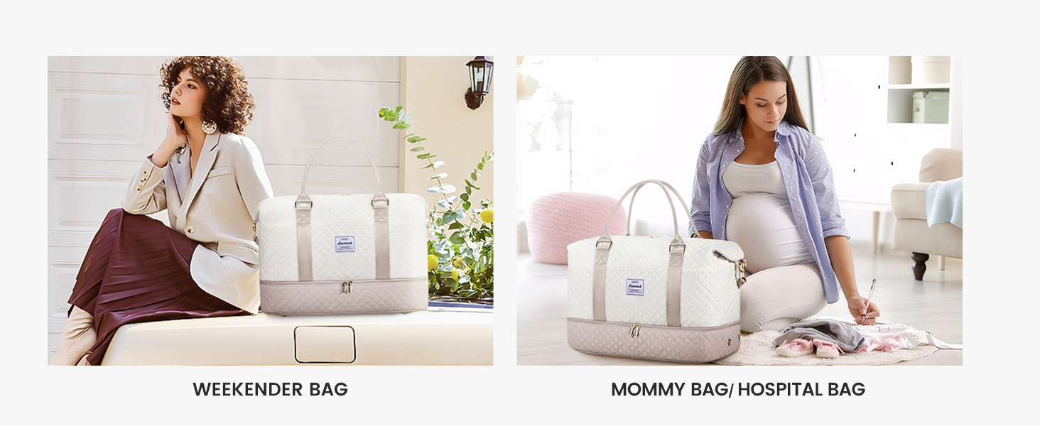 Спортивна сумка LOVEVOOK для жінок, велика ручна поклажа, 2 шт. (Бежевий, Хакі)