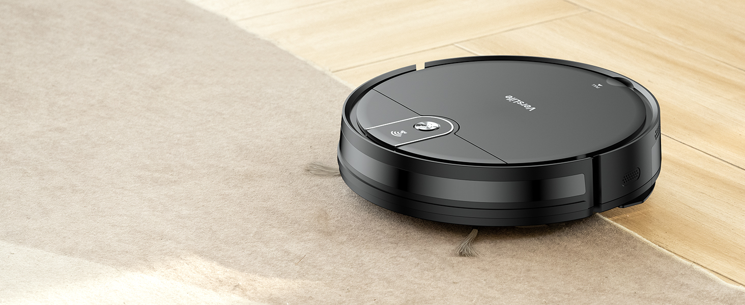 Робот-пилосос VersLife L6 з функцією миття, 4000Pa, керування через додаток, Alexa, до 120 хвилин роботи, ультратонкий дизайн, для шерсті тварин, килимів та твердих підлог, чорний