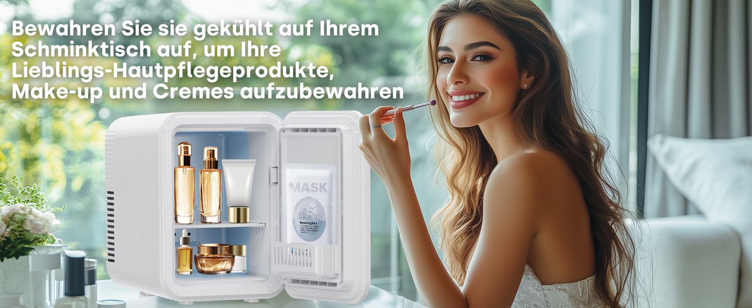 Mini холодильник Enventor 10L з двома режимами (охолодження/нагрівання), 12V/220V, для авто, кімнати, офісу, косметики, тихий