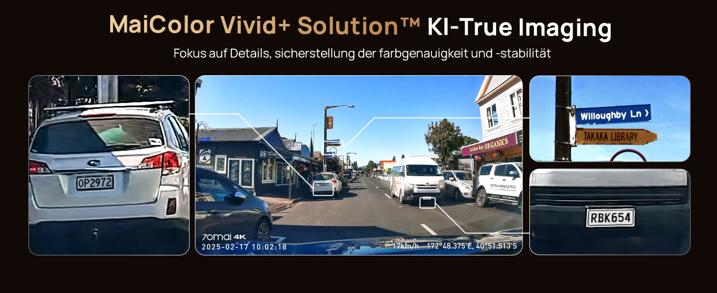 3-канальний автомобільний відеореєстратор 70mai T800E 4K (Передня, Задня, Салонна камери), HDR, ІЧ нічний режим, 24ГД нагляд, GPS, WiFi 6, Суперконденсатор, 64GB SD карта