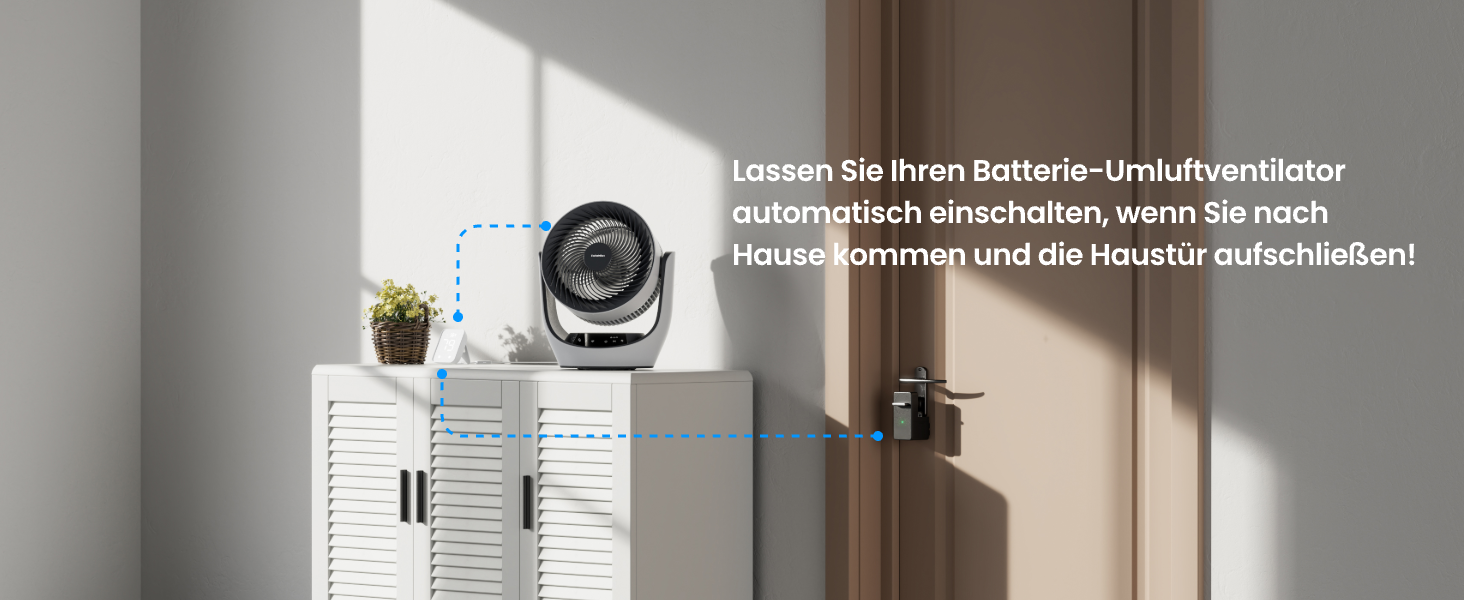 SwitchBot USB вентилятор для столу: тихий, акумуляторний, 4 режими, таймер, сумісний з Alexa/Google/Siri