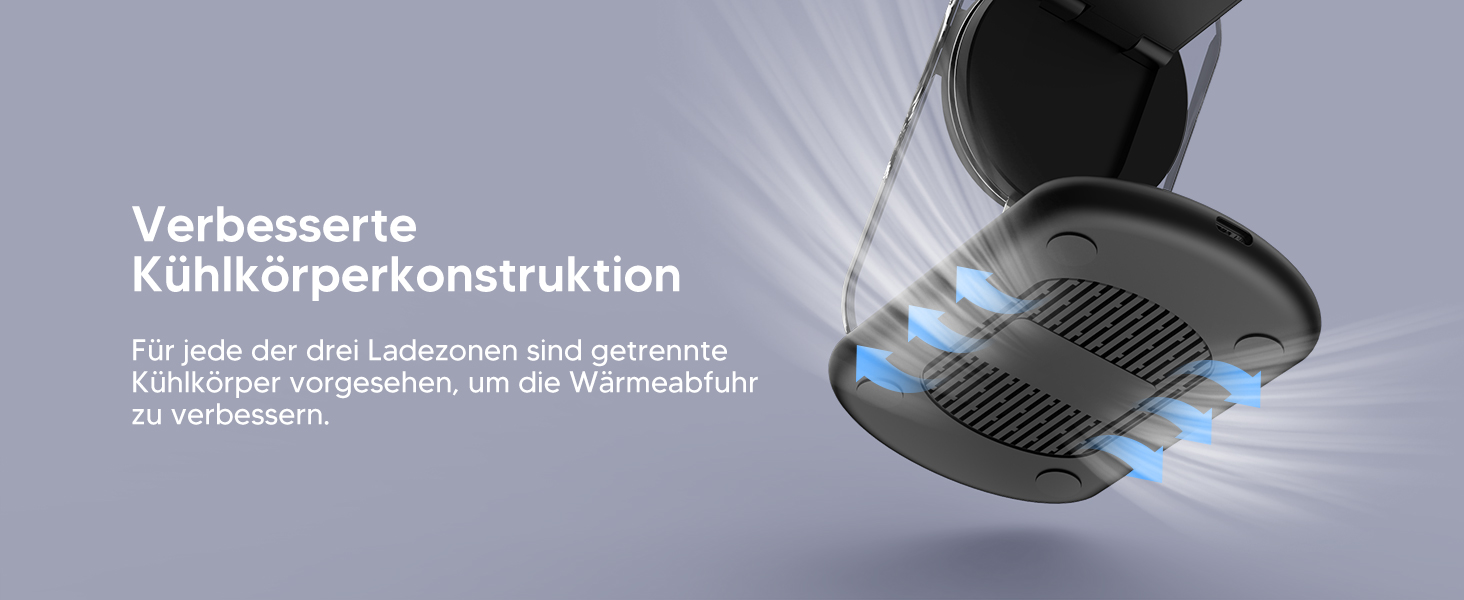 Зарядний пристрій MagSafe 3-в-1 для iPhone 17/16/15/14/13/12 Pro Max/Air/Plus/Pro та Apple Watch 10/9, AirPods 3/2/Pro, чорний