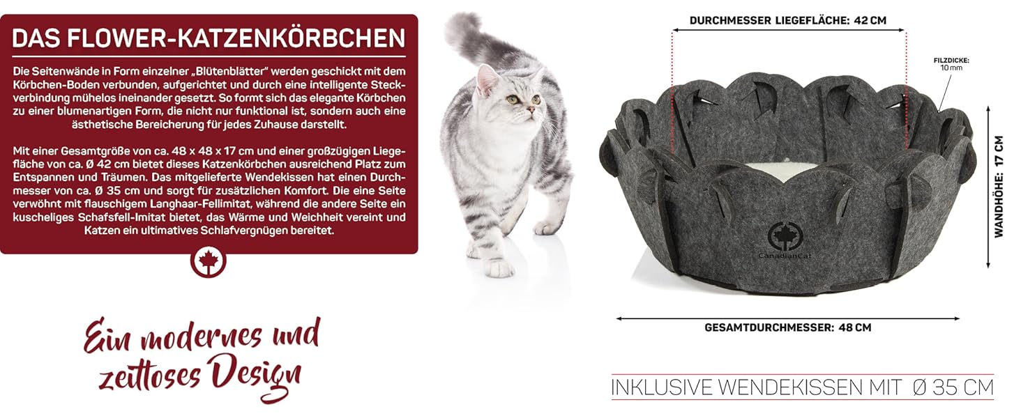 Кігтеточка-корзина для котів, кругла, сіра, Ø 42 см, з подушкою, CanadianCat