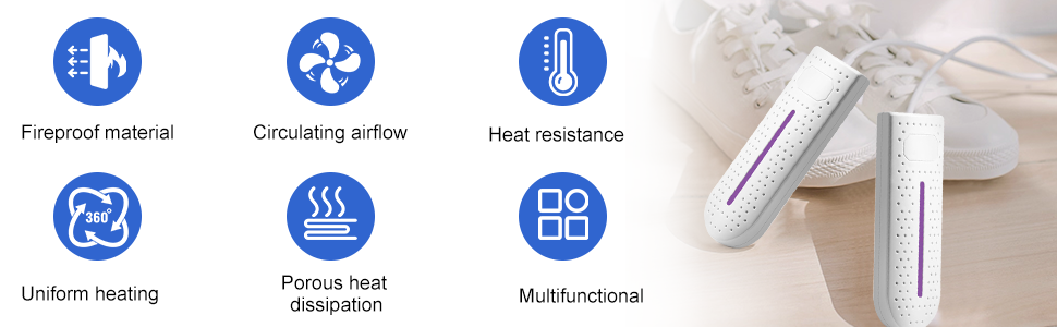 Електричний сушильник для взуття, портативний, 360° сушіння, антибактеріальний, для черевиків, рукавичок, шкарпеток