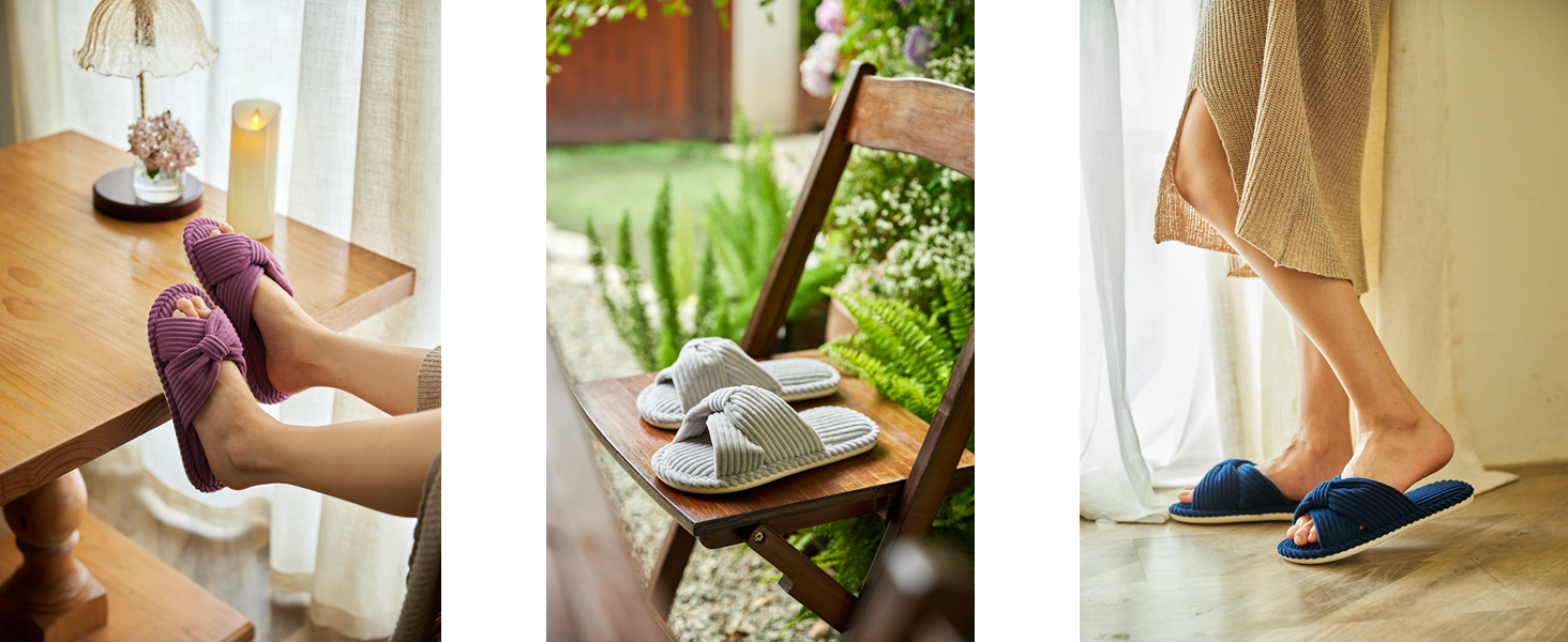 Чантому Хаусшухе для жінок: домашні тапочки з меморі-піною, зручні, з відкритим носком, ковдраний велюр, антиковзаючі, для дому, спальні, ванної кімнати, розмір 39/40 EU, бежеві