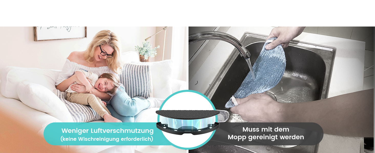 Робот-пилосос LEFANT M320 з функцією миття, потужність 6000 Па, уникнення перешкод, розпізнавання килимів, керування через додаток/Alexa, зона заборони, чорний