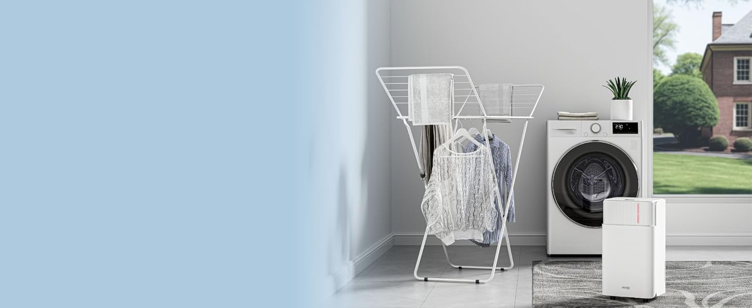 Електричний осушувач повітря VonHaus 20л/24г з Wi-Fi та додатком, для підвалу та приміщень до 20м², 41дБ, з режимом сну, таймером та зливом, сумісний з Alexa & Google Home