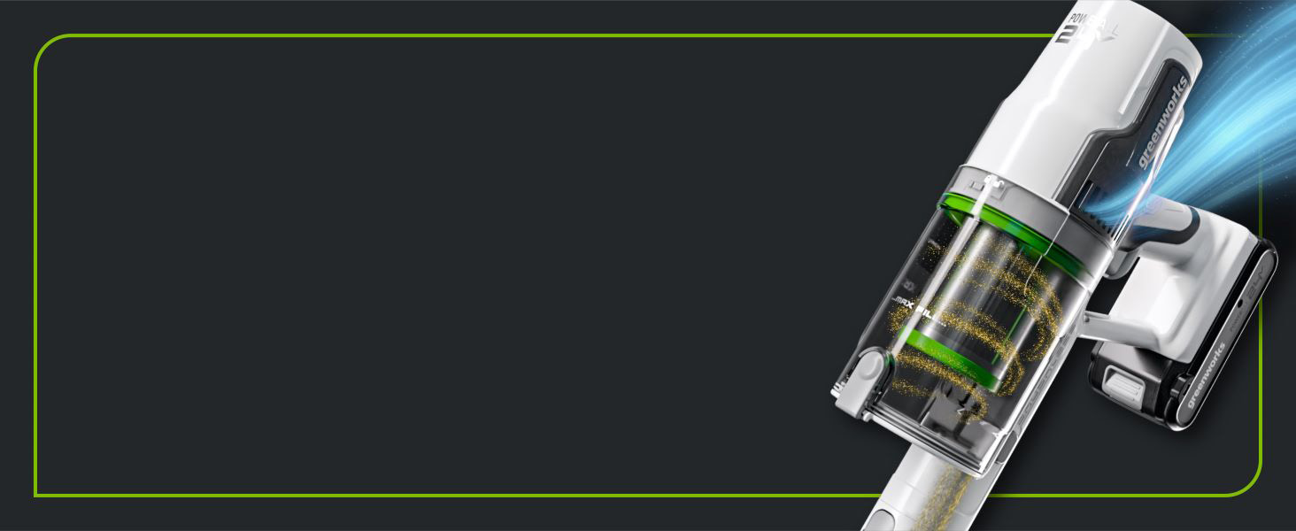 Акумуляторний пилосос Greenworks GD24SV 5-в-1 без акумулятора та зарядного пристрою, 500W, Hepa-фільтр, насадка для шерсті тварин, 3 режими потужності, 45 хвилин роботи