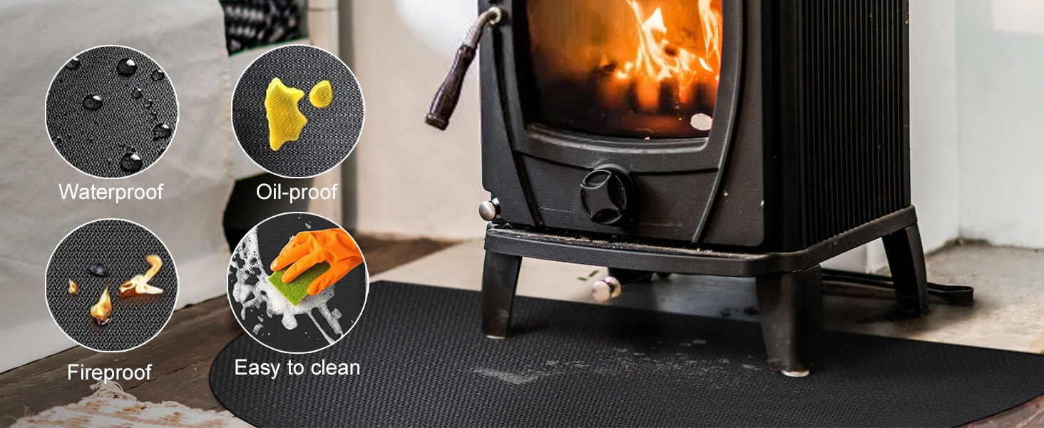Вогнетривкий килимок підкладка 100х150 см зі скловолокна та силікону для гриля, каміна та барбекю, захисна підстилка для підлоги та газону