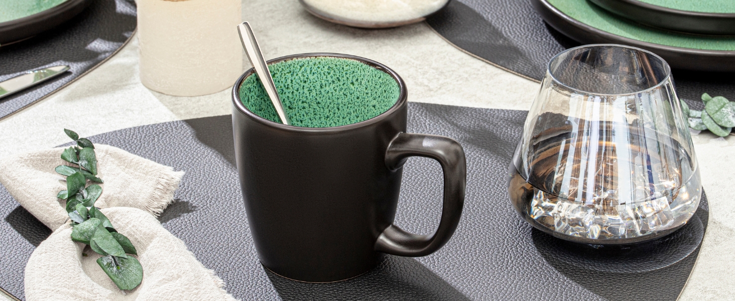 Набір десертних тарілок Sänger Greenwich, 6 шт., кераміка, зелений колір, для 6 осіб, стійкий до миття в посудомийній машині та мікрохвильовій печі