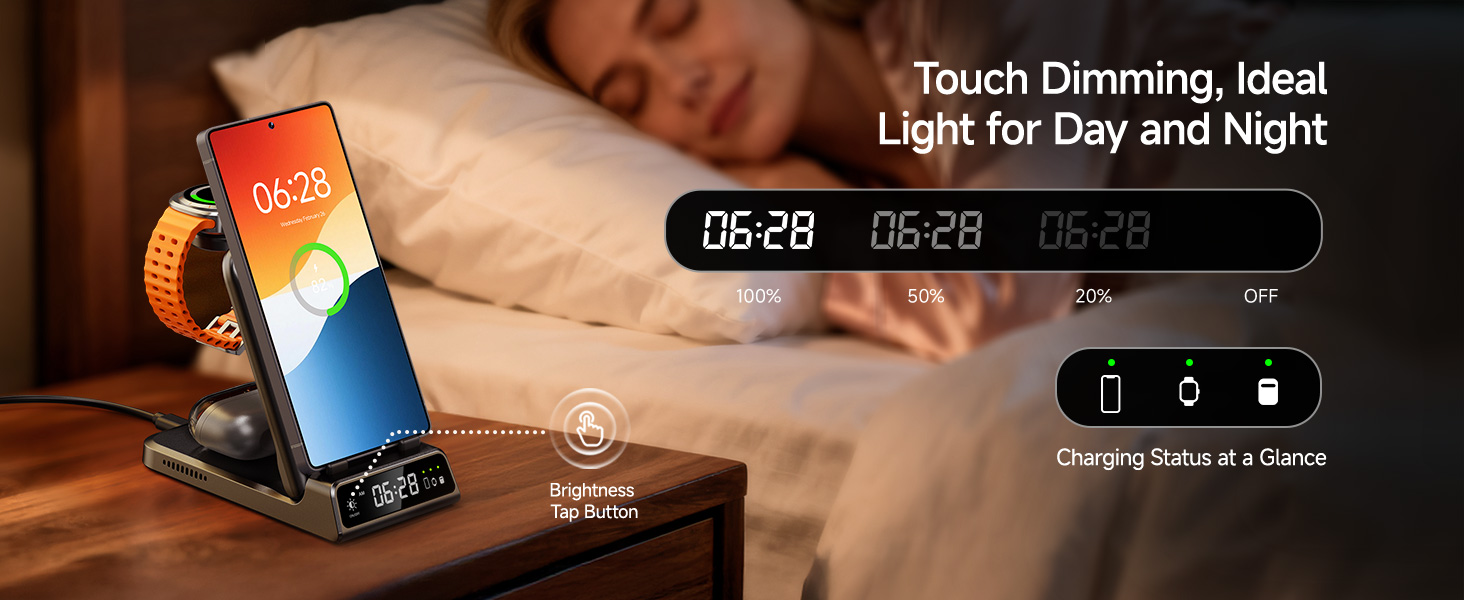 Бездротова зарядка SwanScout 703S 3-в-1 для Samsung Galaxy S25/S24/Fold 7, Watch 8/8 Classic/Ultra, Buds (без адаптера)