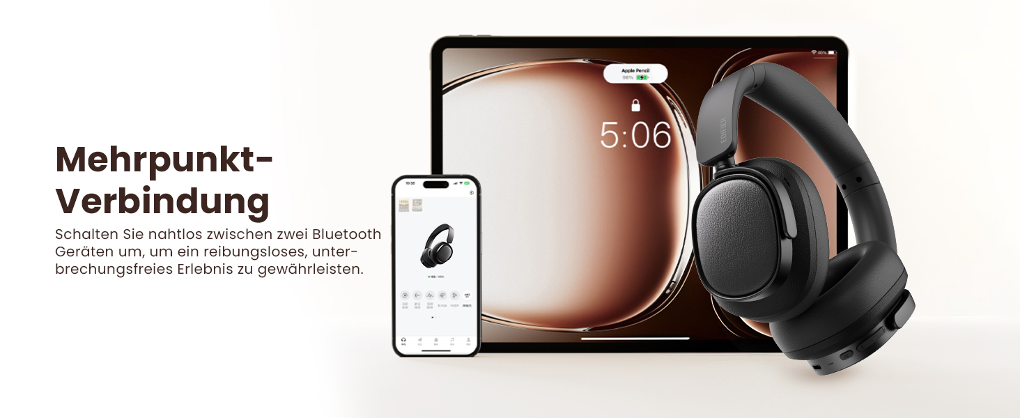 Навушники бездротові Edifier ES850NB з шумозаглушенням, Hi-Res Audio, Bluetooth 5.4, чорні