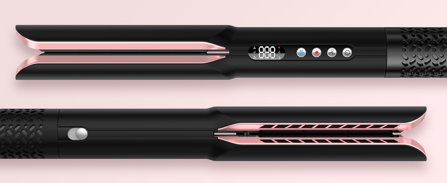 Фен-випрямляч для волосся 1300W з іонізацією, 4 температурні режими (90℃-160℃), 2-в-1, самоочищення (золотий)