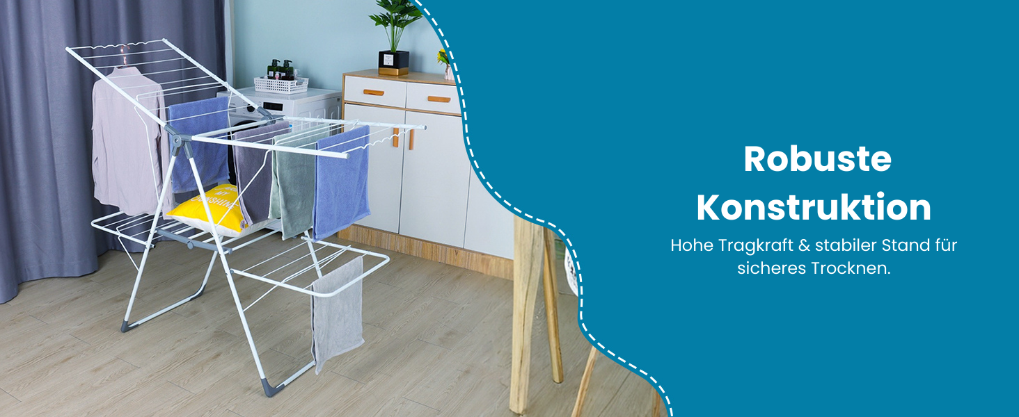 Розкладна сушарка для білизни Allyson, двоярусна, регульована по висоті, складна, вологостійка, з нержавіючої сталі, 20 метрів сушильної поверхні для дому та вулиці