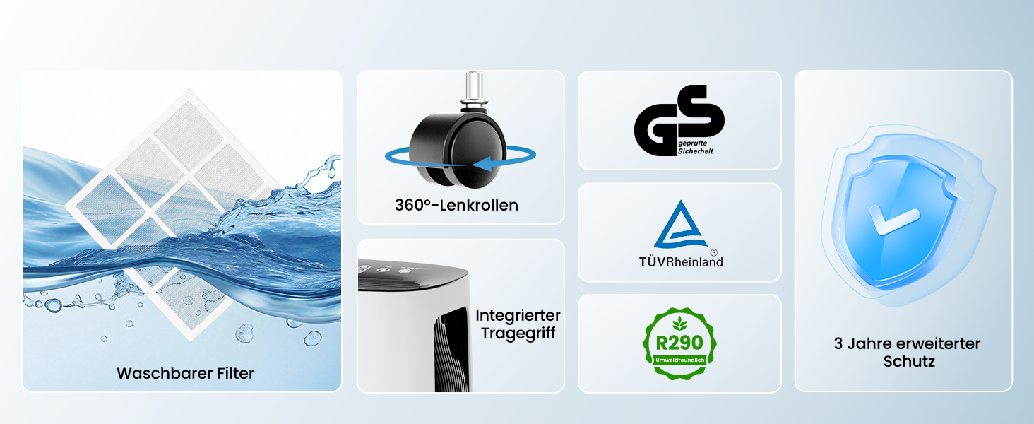 Електричний осушувач повітря 25л/день, 50㎡, з керуванням через додаток та сенсорною панеллю, для підвалу, бак 3.7л, злив по шлангу, 47dB, таймер 24г, захист від дітей, 3 роки гарантії