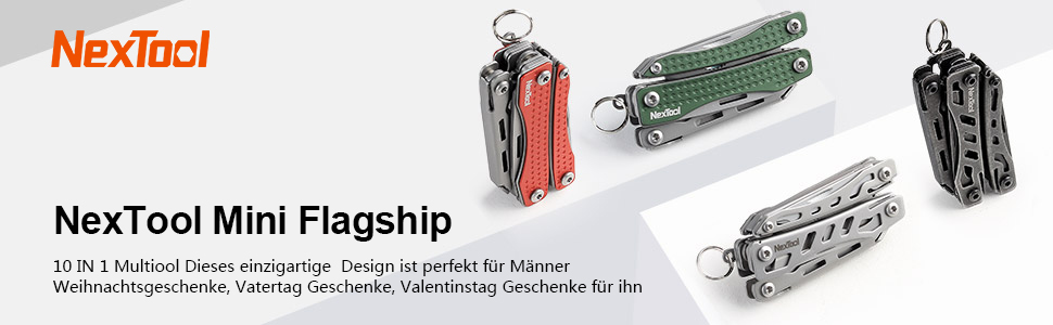 NexTool Mini Flagship Multitool, Mini Multitool 10 IN 1 Multitool with Mini Pocket Knife, Bottle Opener, Scissors, Pliers, Screwdriver, Multifunction Tool for Camping Accessories - Red