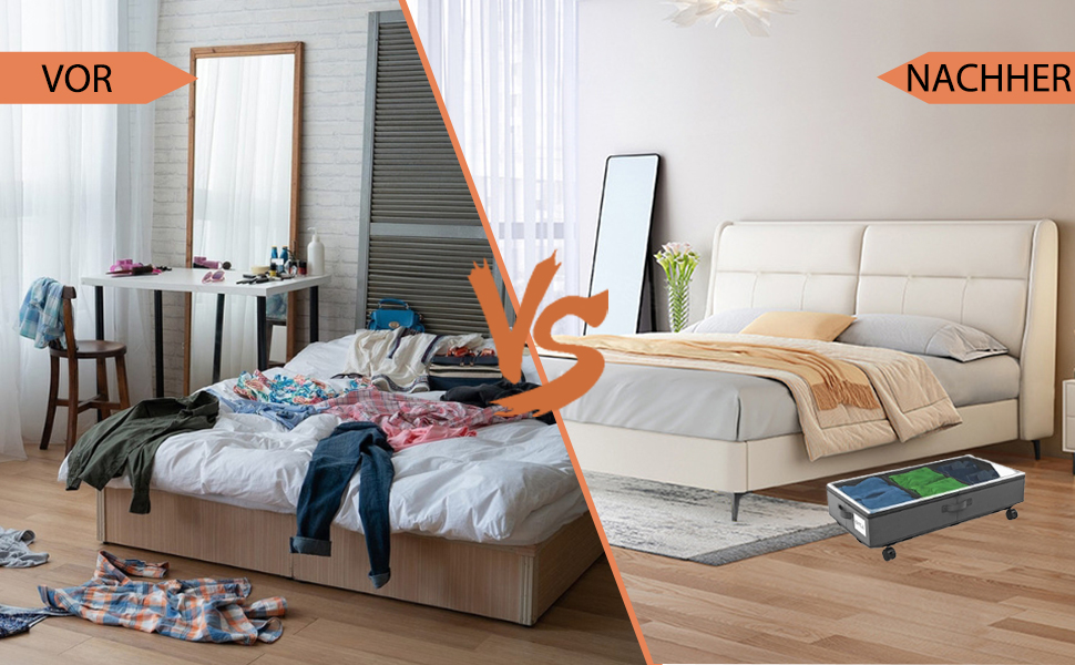 Короб для зберігання під ліжком 49л, 2 шт. з кришкою та роликами, сірий