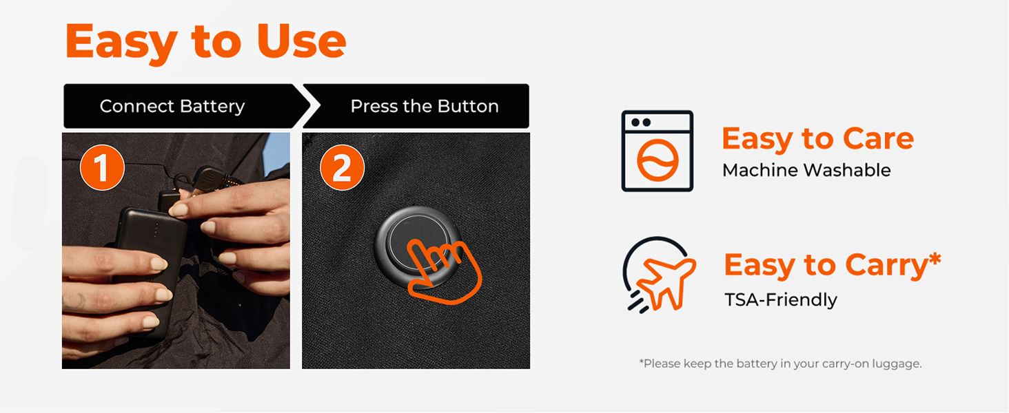 HEWINZE Грілка жилет чоловіча з акумулятором 7.4V - теплий жилет для полювання та активного відпочинку