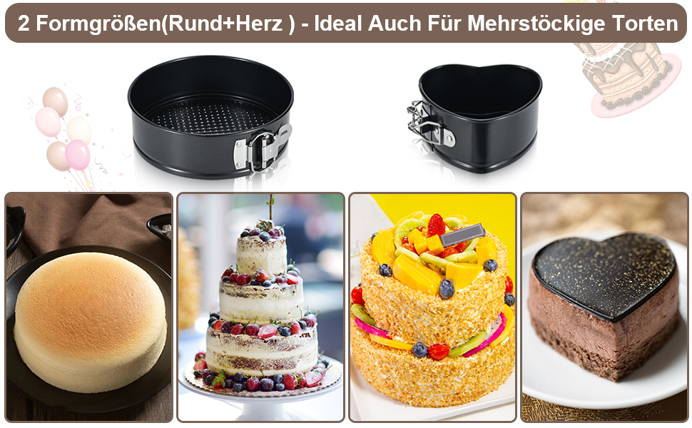 Форми для випічки ECCOGREAT 3 шт. (10/18/23 см) з антипригарним покриттям - для тортів, піци та млинців