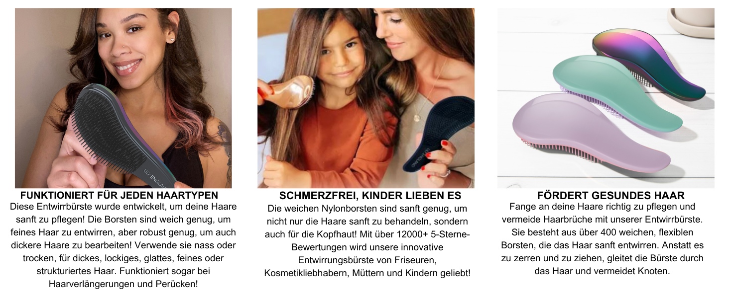 Щітка для волосся Lily England для розплутування, преміум-якість для салону, створення зачісок. Підходить для тонкого, густого, кучерявого, сухого, мокрого волосся та дітей (Petrol, 1 шт.)