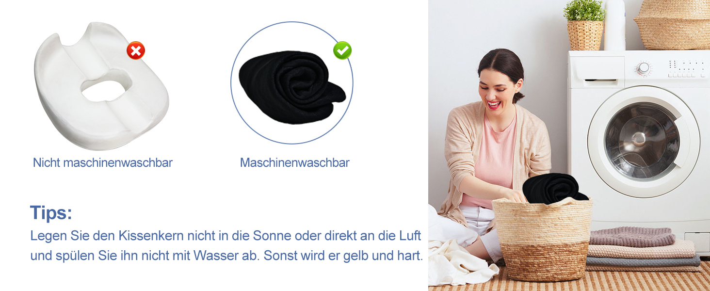 ZHOOGE Orthopedic Donut Seat Cushion for Hemorrhoids & Tailbone Pain - Memory Foam Seat Cushion for Car, Sofa, Office & Wheelchair - Black