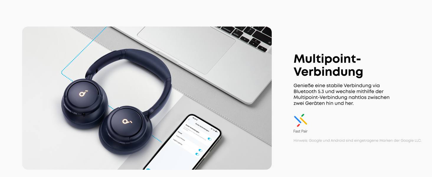 Soundcore Q30 - Бездротові навушники з активним шумозаглушенням, Bluetooth, Hi-Res звук, 40 годин роботи, блакитні