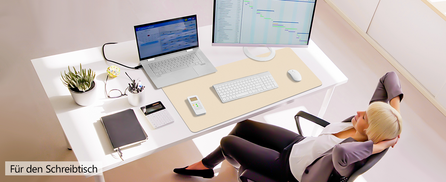 Підкладка на стіл Zindoo XL 100x40 см Бежева - захист від подряпин, килимок для миші, водостійка, довговічна