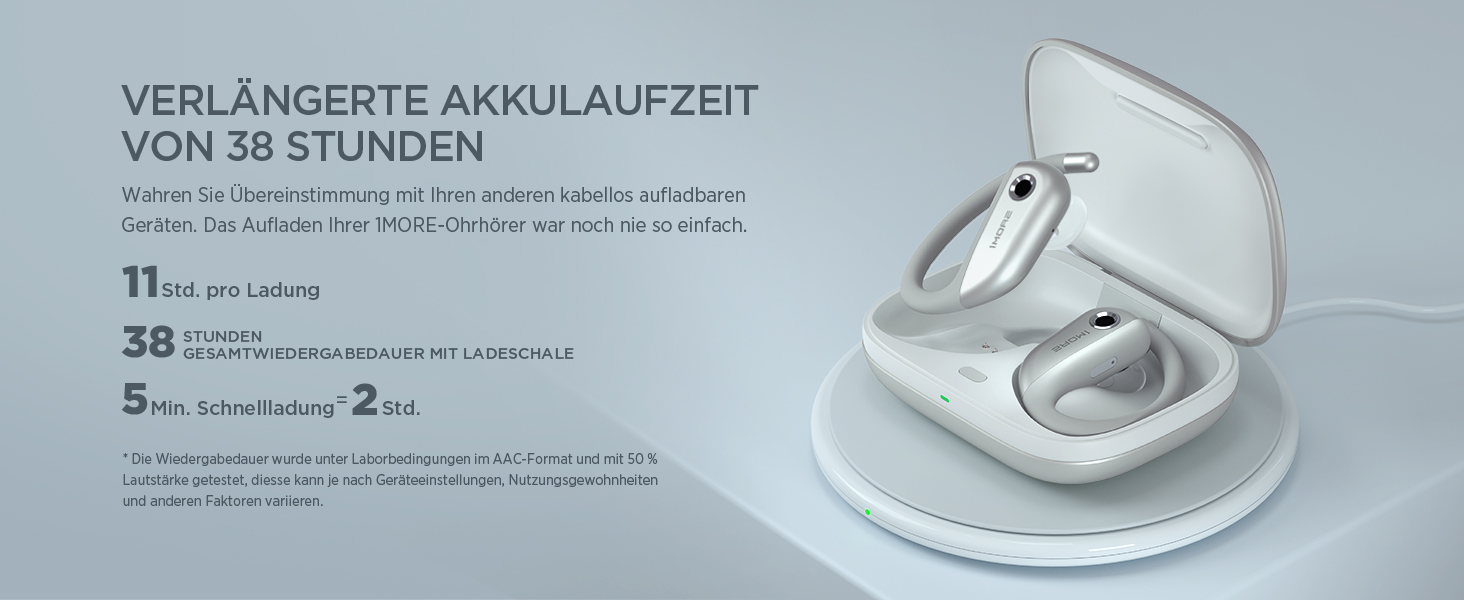 1MORE Fit S50 - Бездротові навушники-вкладки для спорту, Bluetooth 5.3, ENC, IPX7, 38 годин, з мікрофоном (Сріблясті)