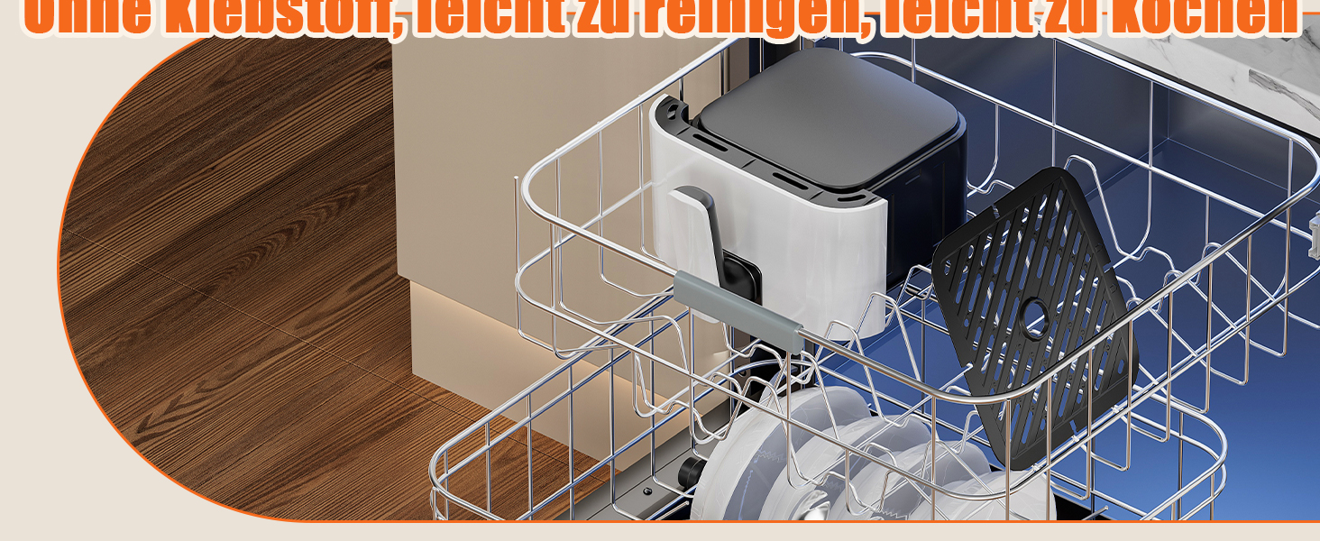 Фритюрниця Deime з гарячим повітрям 2.5 л, компактна цифрова Airfryer для випікання, розігріву та смаження, антипригарне покриття