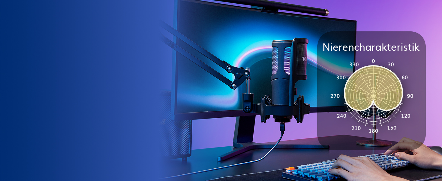 TONOR Мікрофон USB з великою мембраною TC40S, Комплект для ПК, Подкасти, Стрими, Запис, Студія, YouTube, Ігри