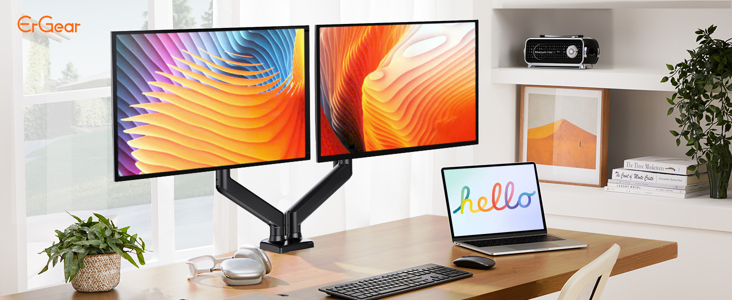 Кріплення для моніторів ErGear 2 шт. (17-32 дюйми), чорний, для ігор, 2-10 кг, VESA 75/100