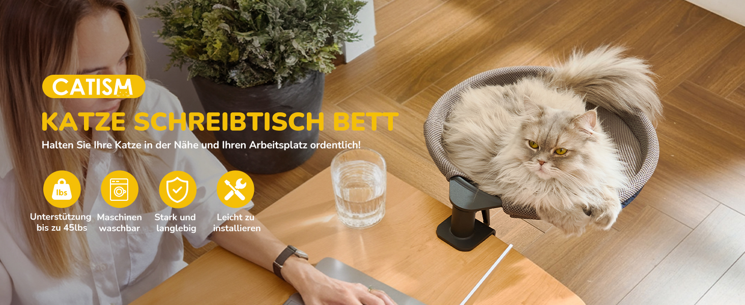 Підвісне ліжко для котів CATISM 360° - зручне котяче ліжко-гамак, сіре, 36x38 см, до 20 кг