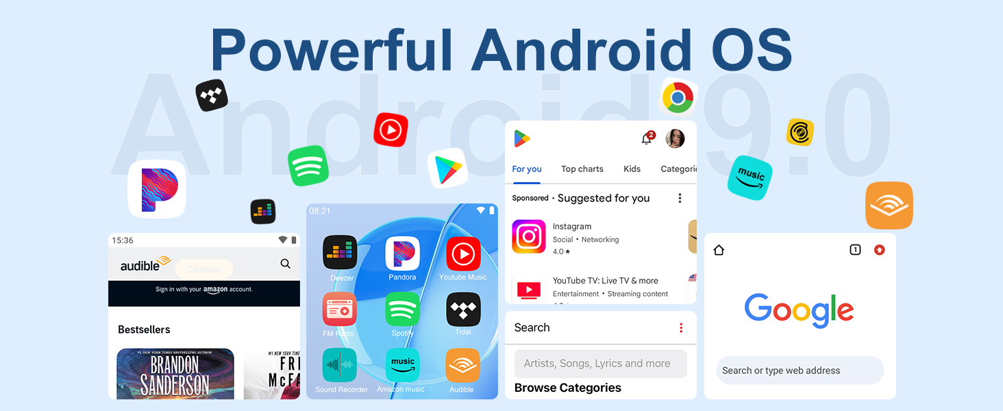 MP3 плеєр 80GB Bluetooth WiFi, 4.0