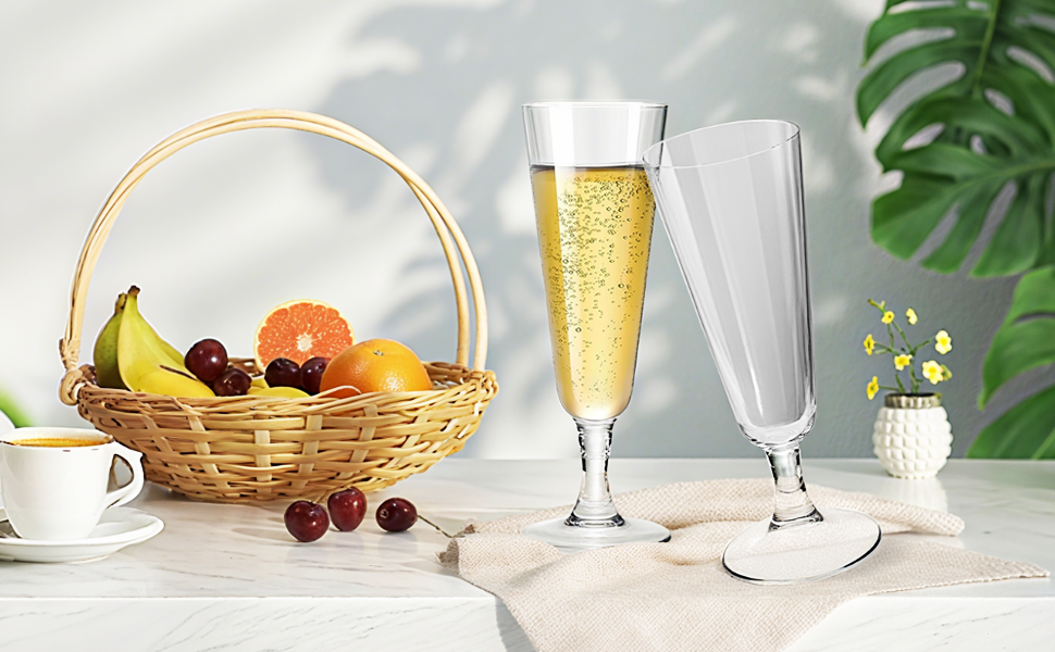 Сектанські келихи з пластику, 60 шт. - Прозорі келихи для шампанського, 160 мл. Ідеальні для вечірок та свят