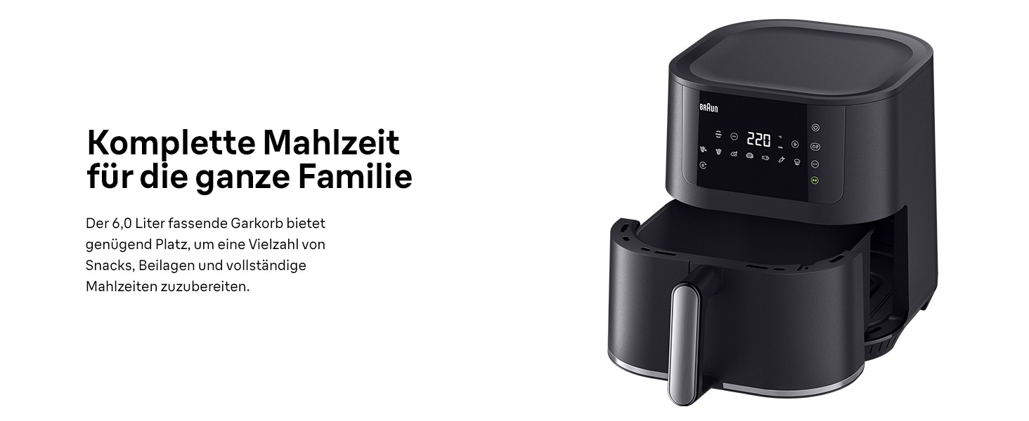 Фритюрниця електрична Braun MultiFry 5 HF5030 6л з технологією RealAir, сенсорне управління, 8 програм, чорна