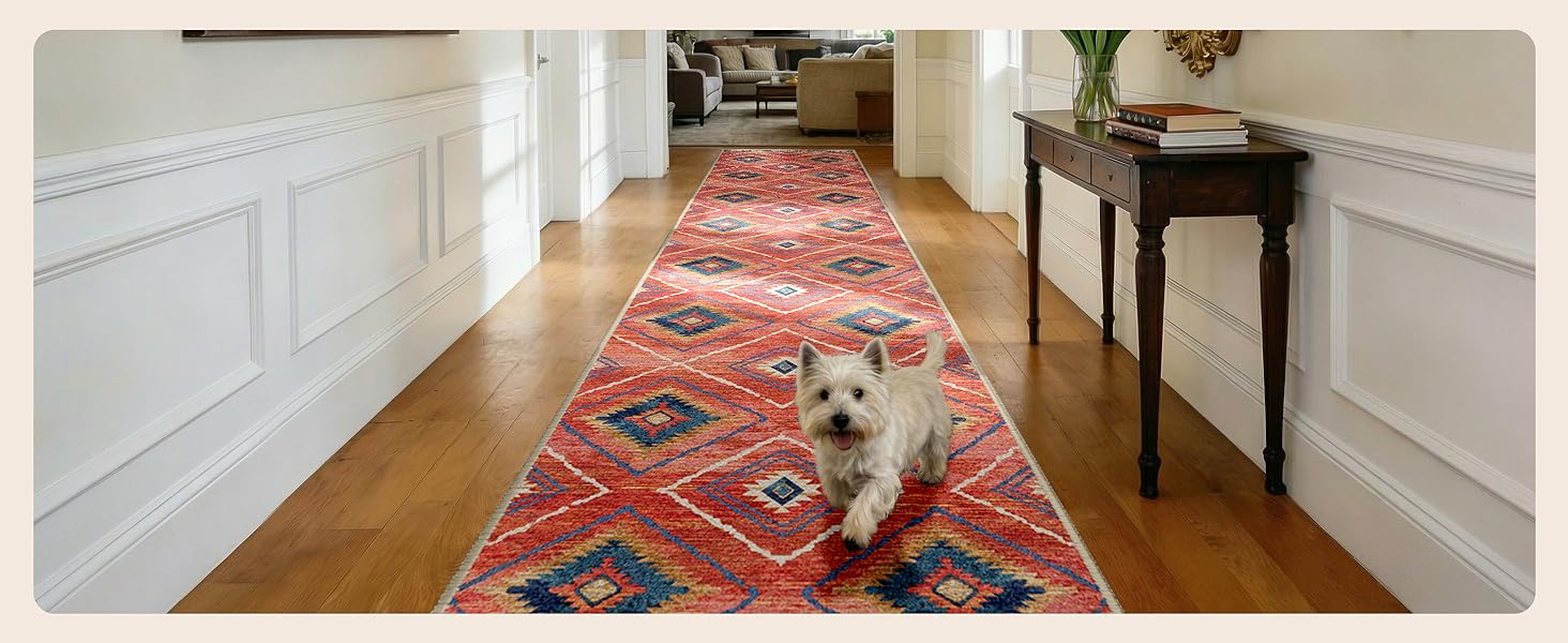 Килимок-довгий килим для коридору 60 x 180 см, неслизький для кухні, з коротким ворсом, пральний, складаний, у стилі бохо – для коридору, кухні, вітальні та офісу, чорно-білий 60 x 180 см