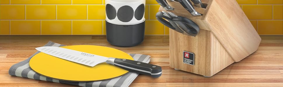 Набір ножів Sabatier Trompette Richardson Sheffield 5 предметів з підставкою: кухонний, для хліба, шинковий, універсальний та для овочів