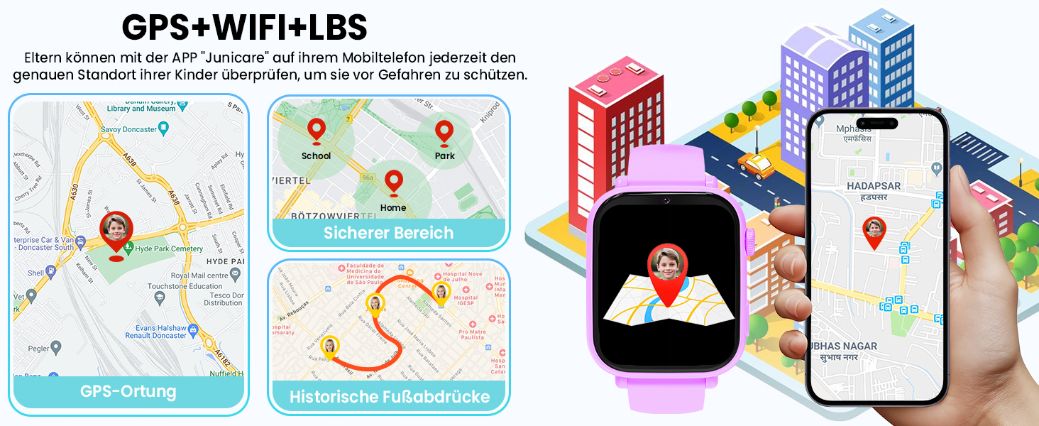 Дитячий розумний годинник Kinder Smartwatch з GPS, 4G, відеодзвінками, SOS та іграми для дітей 4-12 років (рожевий)
