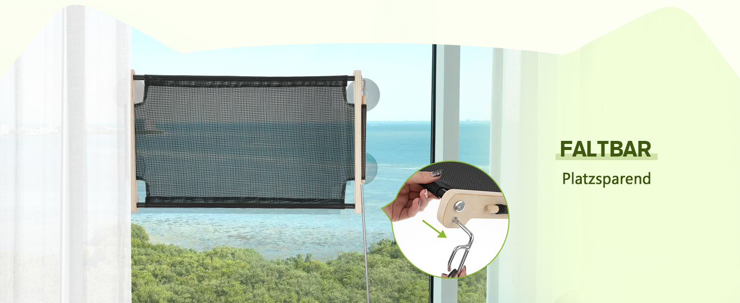 Ліжко-гамак для котів на вікно до 15 кг з масиву дерева та металу, 46 x 32 см